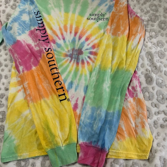 Simply Southern Pastel Tie-Dye Long Sleeve Shirts NEW - Picture 5 of 5
